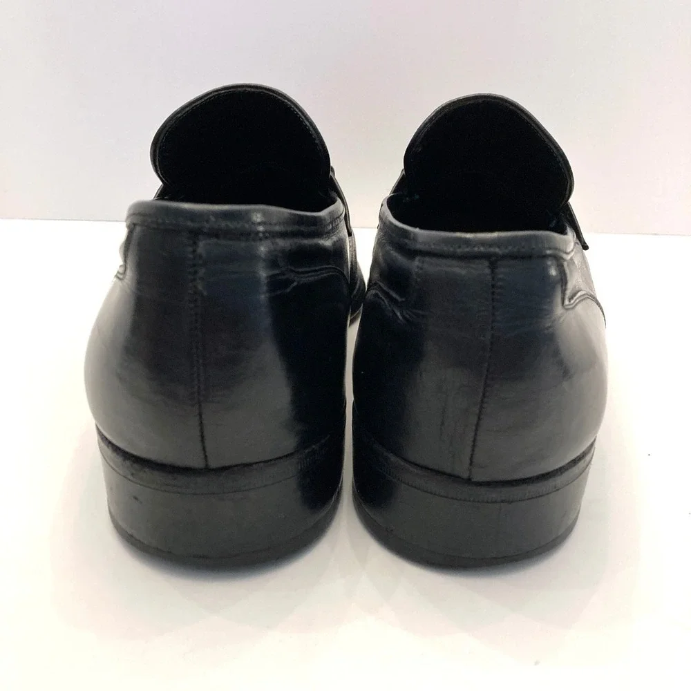 Vtg Florsheim Imperial Tassel Loafers Mens 12 B 92162 Black‎ Leather 80s